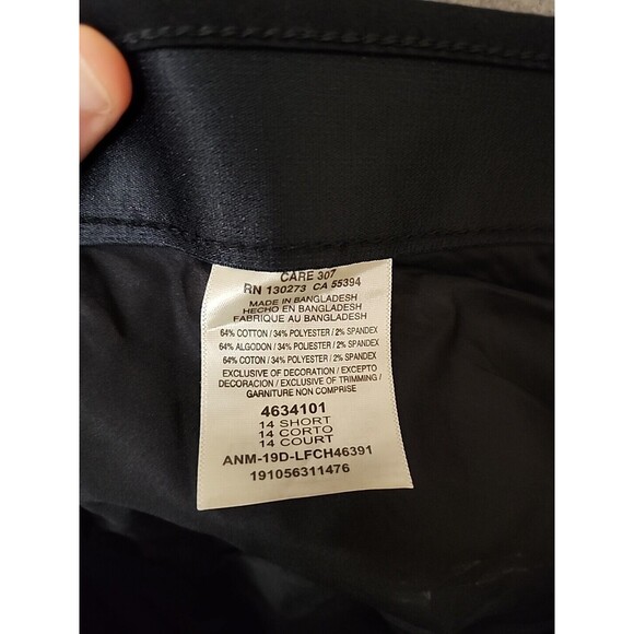 Lee Flex Motion Dress Pants Womens 14 Short Black Straight Leg Stretch NEW - Picture 9 of 10